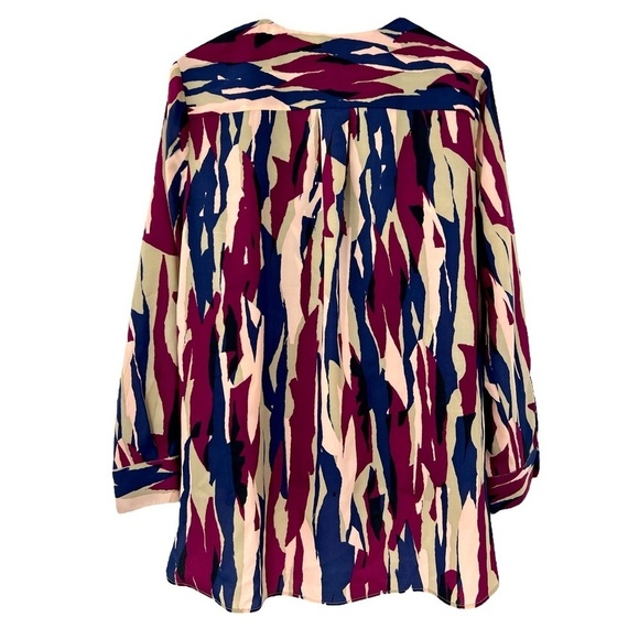 Madison multi print MAISON BORDEAUX Warp Long Sleeve Blouse SZ 1X NEW - Picture 4 of 10